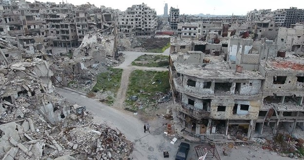Bombed out Homs, Syria