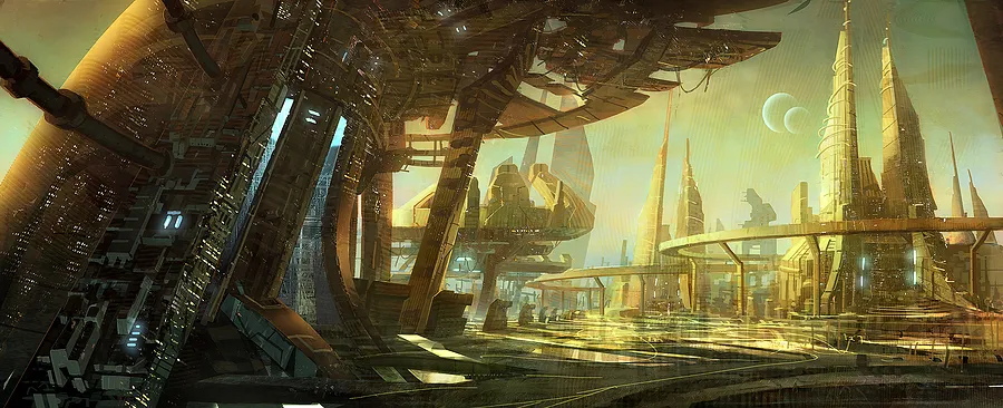 Artist's Conception of a futuristic city