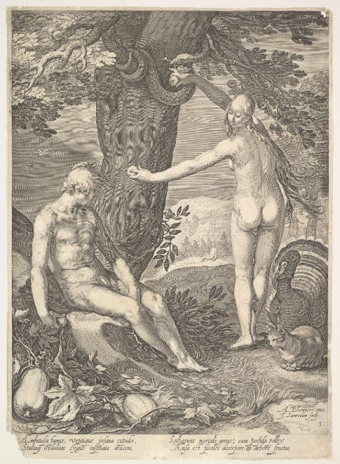 Metoropolitan Museum Illustration of the Temptation of Eve.